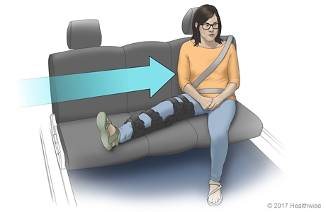 How to sit with leg extended on seat.