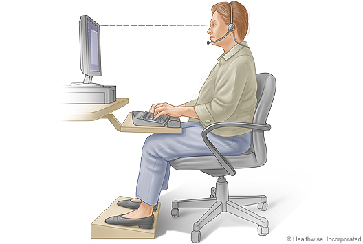 Proper sitting posture for typing