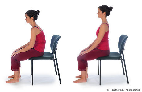 Imagen de cómo hacer el ejercicio de balanceo pélvico sentada