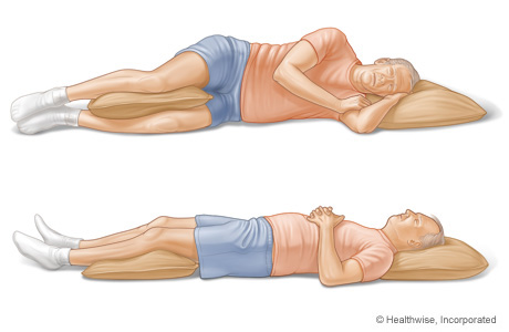 Imagen de posiciones para dormir para personas con dolor en la parte baja de la espalda