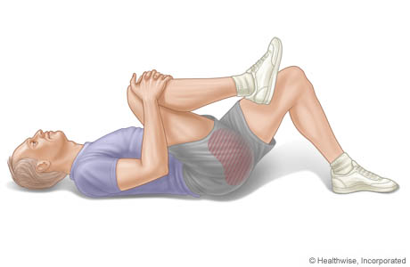 Imagen del ejercicio de rodillas al pecho