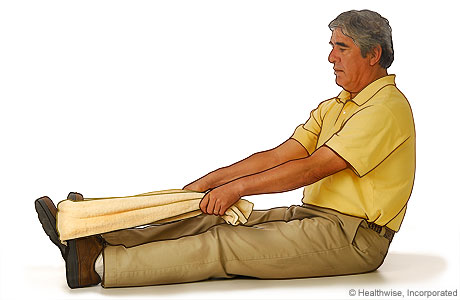 Estiramiento de pantorrilla y fascia plantar