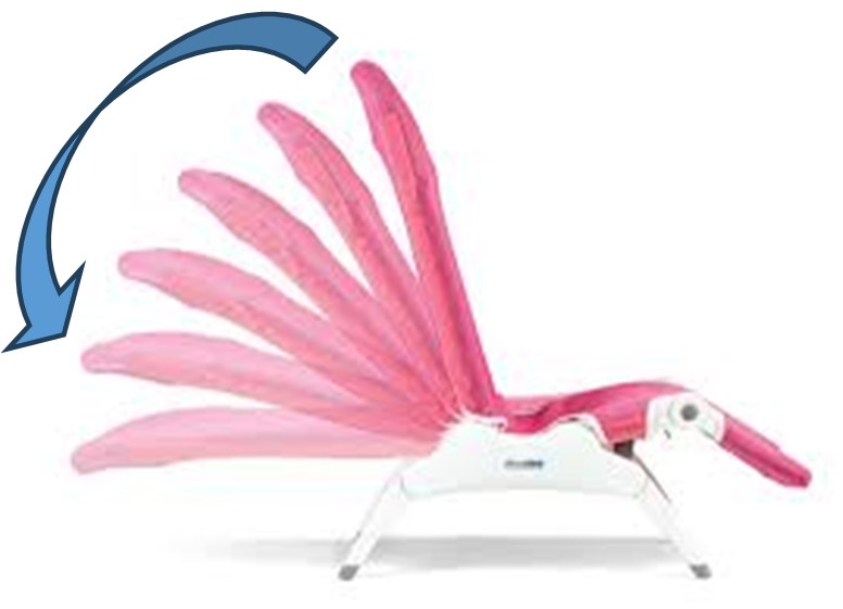 bath seat showing back angle adjustment