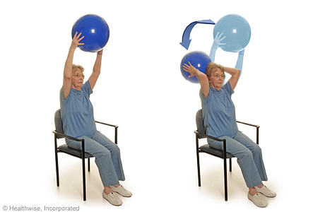 Elbow extension with a ball. Elbow extension with a ball.