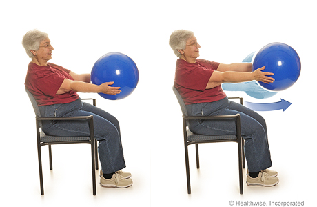Picture of forward reach with a ball. Picture of forward reach with a ball.