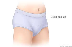 Cloth pull-up adult underwear. Cloth pull-up adult underwear.