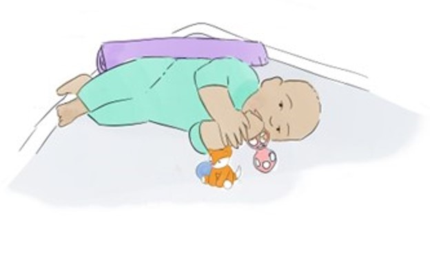 baby lying on left side