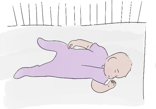 baby sleeping on back with head turned